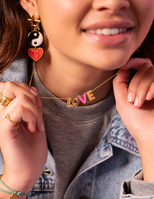 My Jewellery Necklace letters love pink MJ10189