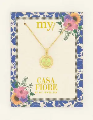 My Jewellery Necklace lime green coin MJ08636