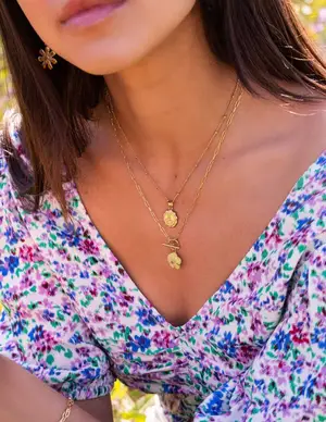 My Jewellery Necklace lime green coin MJ08636