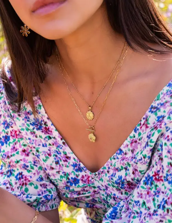 My Jewellery Necklace lime green coin MJ08636