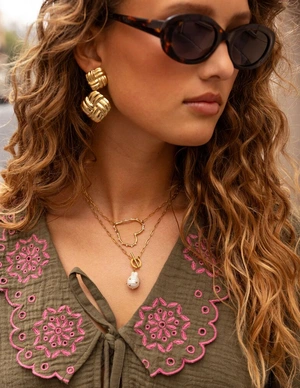 My Jewellery Necklace lock pearl studs MJ10976