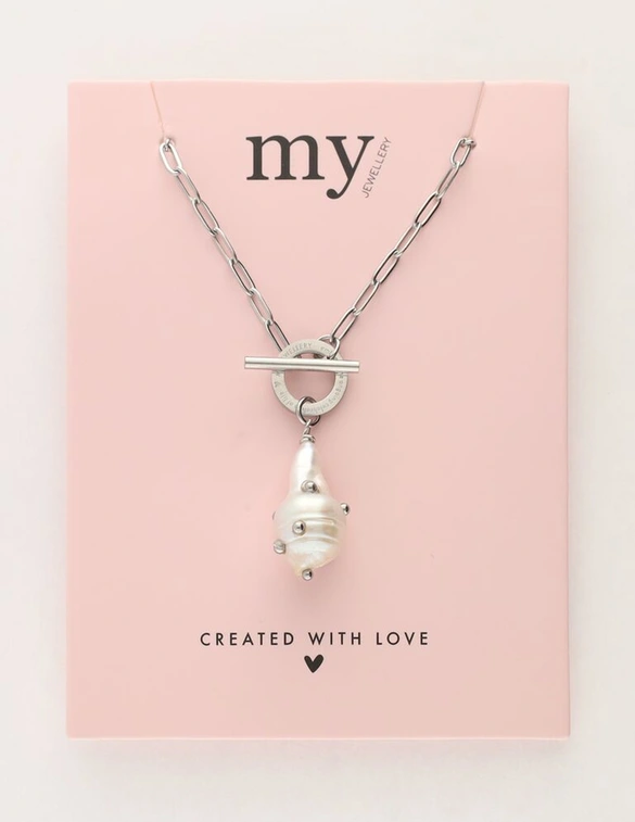 My Jewellery Necklace lock pearl studs MJ10976