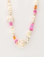 My Jewellery Necklace pearl shells pink orange MJ10979