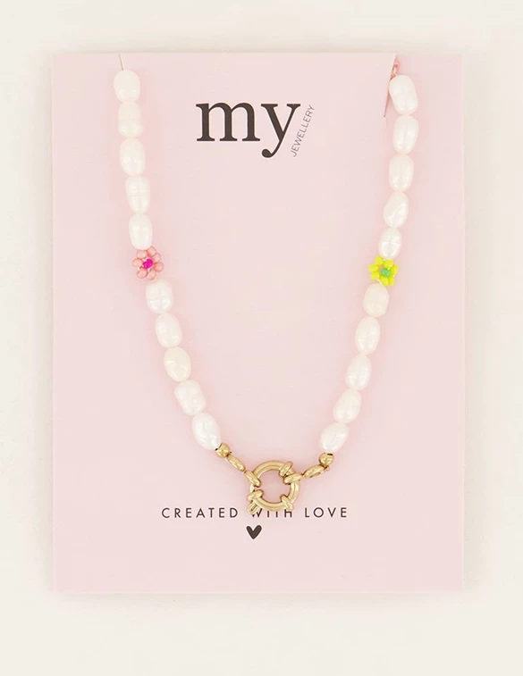 My Jewellery Necklace pearls and flowers MJ06392