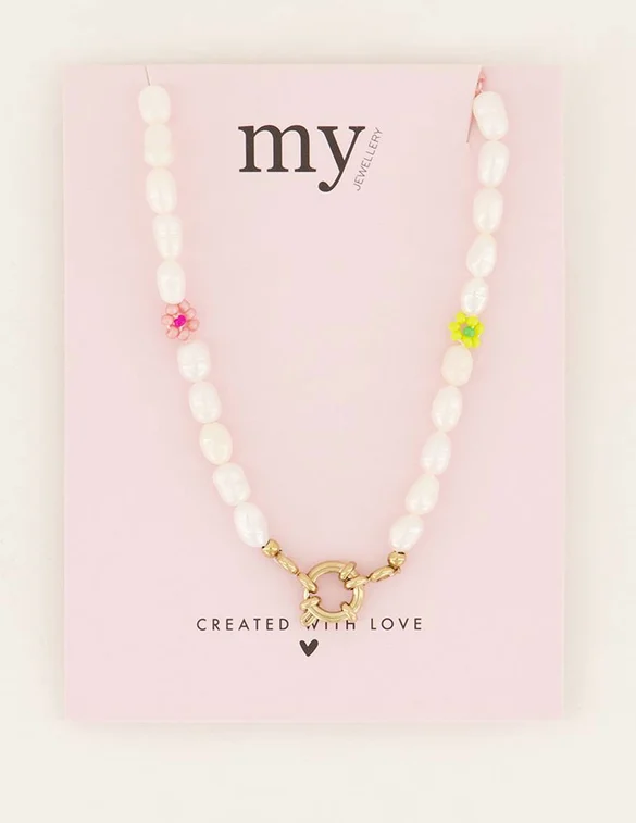 My Jewellery Necklace pearls and flowers MJ06392