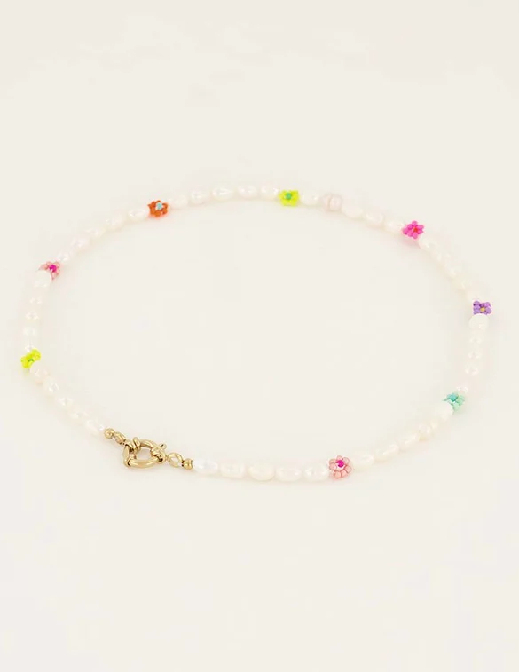 My Jewellery Necklace pearls and flowers MJ06392
