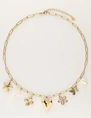 My Jewellery Necklace pink beads multi charms MJ11319