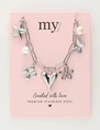 My Jewellery Necklace pink beads multi charms MJ11319