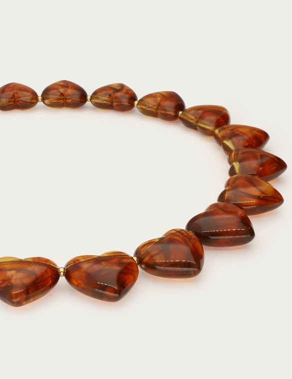 My Jewellery Necklace resin heart brown MJ14380