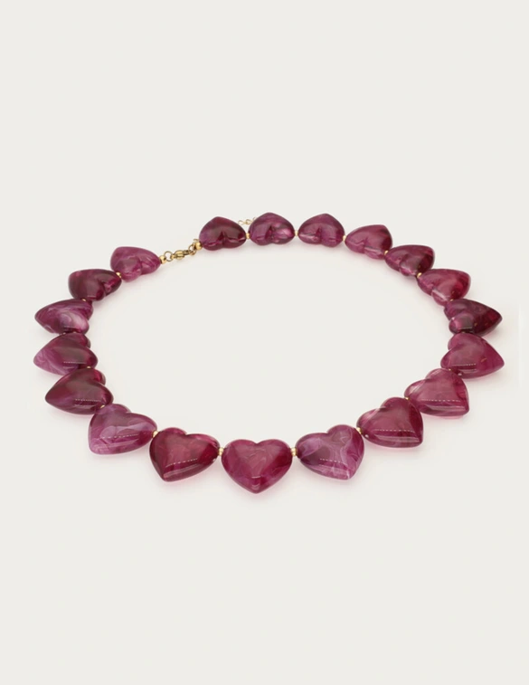My Jewellery Necklace resin heart purple MJ14379