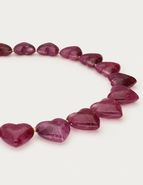 My Jewellery Necklace resin heart purple MJ14379