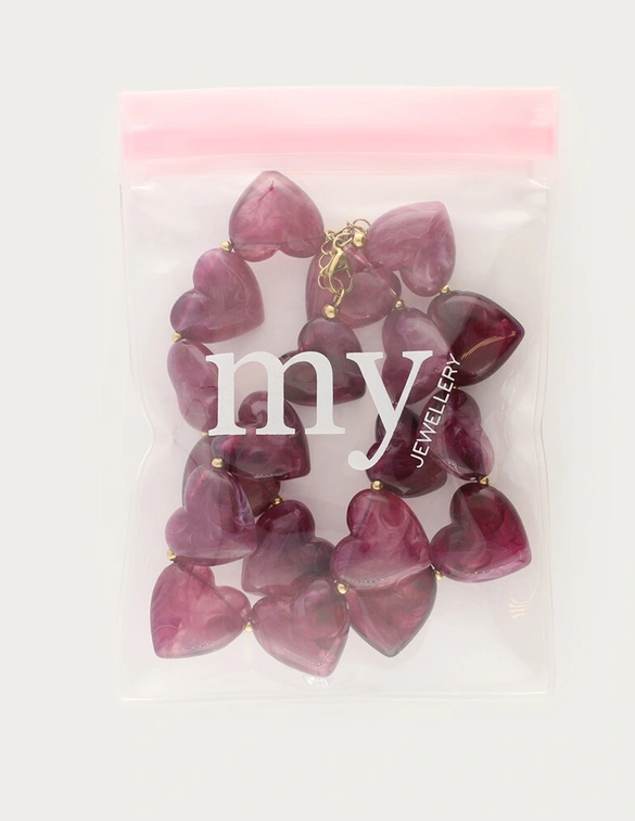 My Jewellery Necklace resin heart purple MJ14379