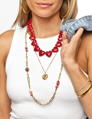My Jewellery Necklace resin heart red MJ14378