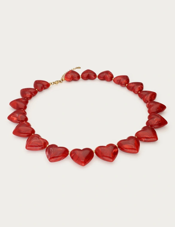 My Jewellery Necklace resin heart red MJ14378