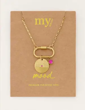 My Jewellery Necklace round red stone MJ05827