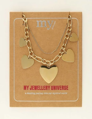 My Jewellery Necklace statement chain hearts MJ09643
