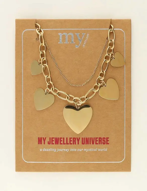 My Jewellery Necklace statement chain hearts MJ09643