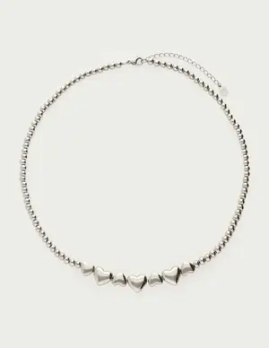 My Jewellery Necklace steel beads hearts MJ13711