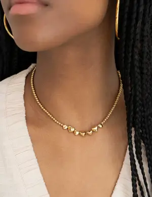 My Jewellery Necklace steel beads hearts MJ13711