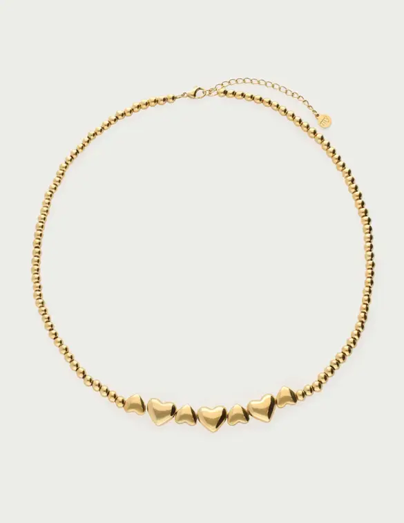 My Jewellery Necklace steel beads hearts MJ13711