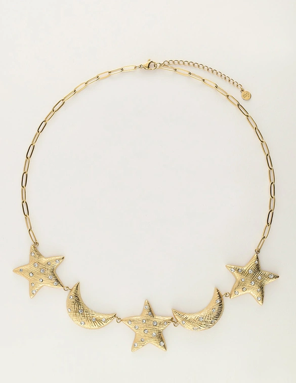 My Jewellery Necklace stmt moon star strass MJ12023