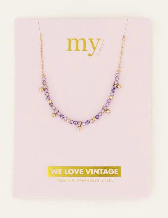 My Jewellery Necklace Vintage Purple Beads MJ06564