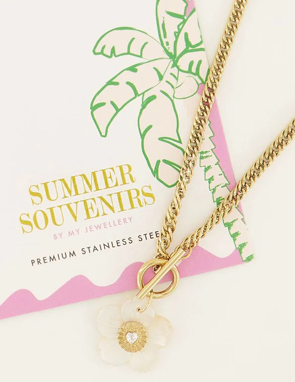 My Jewellery Necklace white flower Summer MJ07216