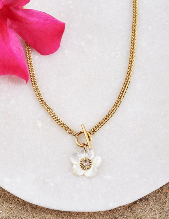 My Jewellery Necklace white flower Summer MJ07216