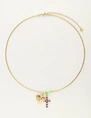 My Jewellery Necklace with charms and green lock MJ08348