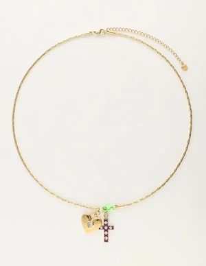 My Jewellery Necklace with charms and green lock MJ08348