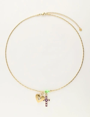 My Jewellery Necklace with charms and green lock MJ08348