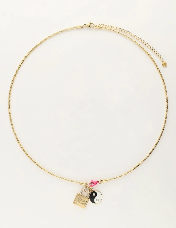 My Jewellery Necklace with charms and pink lock MJ08349