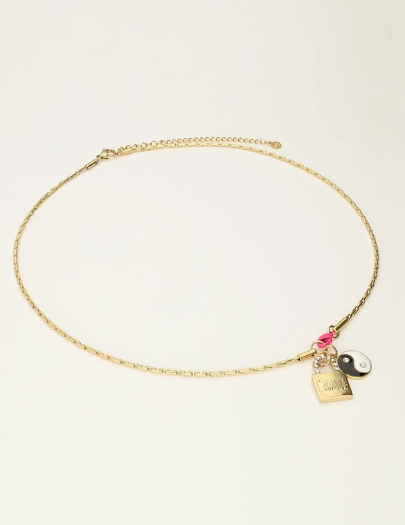 My Jewellery Necklace with charms and pink lock MJ08349