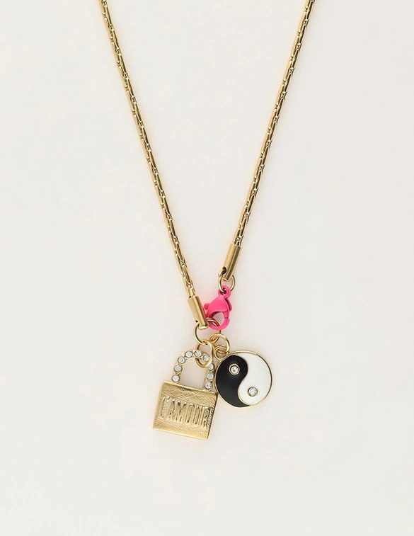 My Jewellery Necklace with charms and pink lock MJ08349