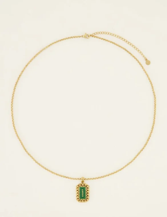 My Jewellery Necklace with green amour enamel MJ07821