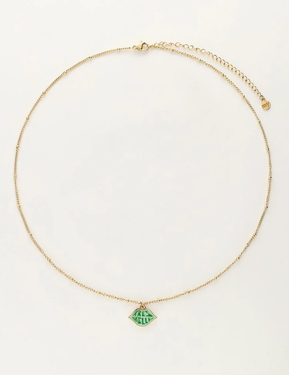 My Jewellery Necklace with green tres belle char MJ08351