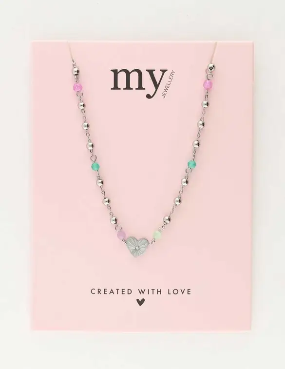 My Jewellery Necklace with heart & beads MJ10776