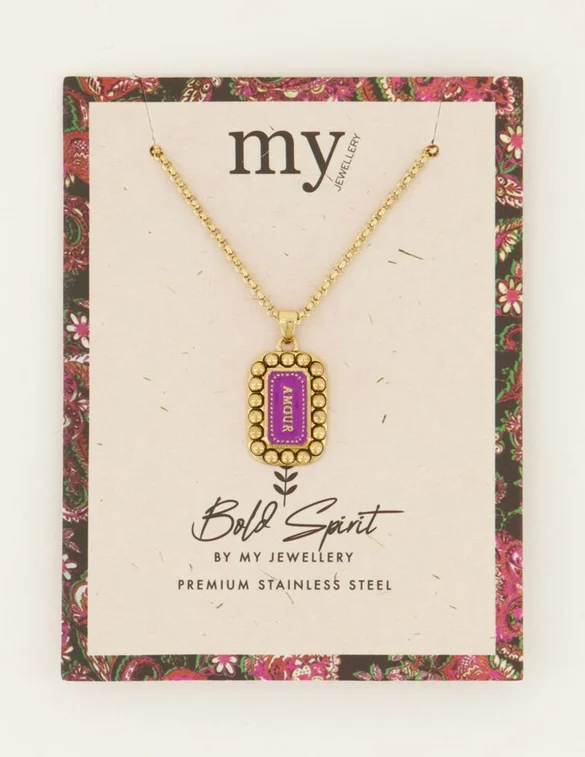 My Jewellery Necklace with purple amour enamel MJ07824