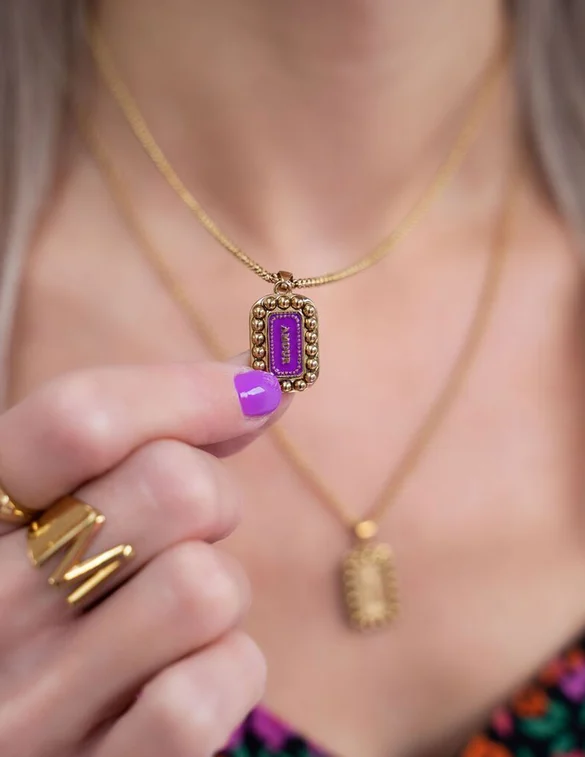 My Jewellery Necklace with purple amour enamel MJ07824