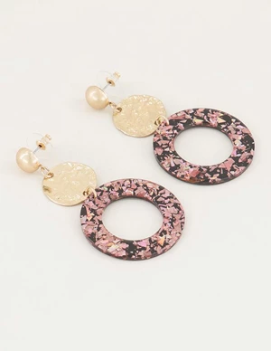 My Jewellery Oorhangers rond met roze glitters MJ02601