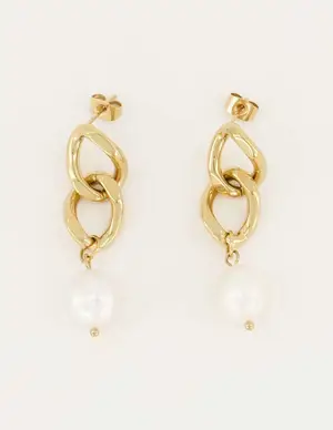 My Jewellery Oorhangers schakel & parel MJ05499