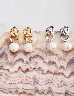 My Jewellery Oorhangers schakel & parel MJ05499