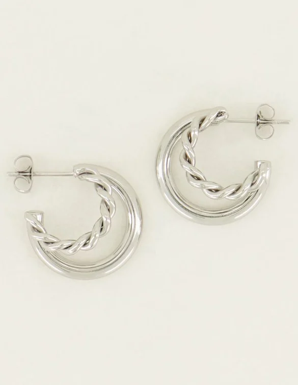 My Jewellery Oorringen 2 lagen patroon MJ04907
