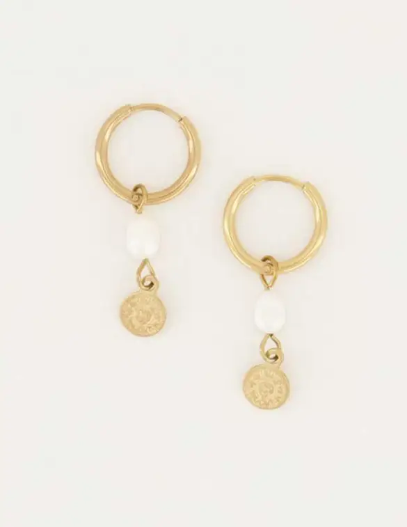 My Jewellery Oorringen parel en munt MJ05377
