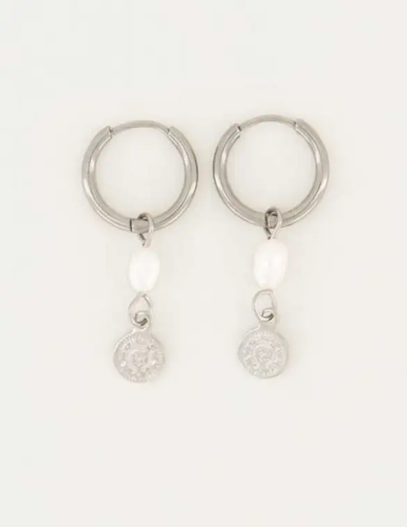 My Jewellery Oorringen parel en munt MJ05377