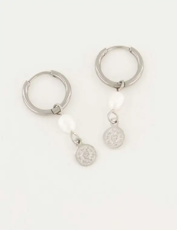 My Jewellery Oorringen parel en munt MJ05377