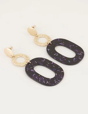 My Jewellery Paarse oorhangers ovaal met MJ02603