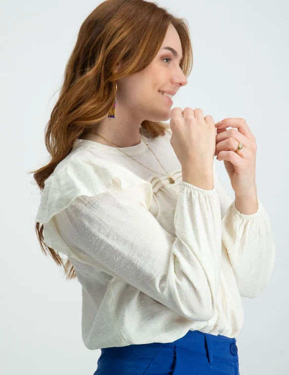 My Jewellery Pintuck LS top MJ07873