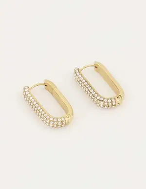 My Jewellery Rechthoekige oorhangers met steentjes MJ05574