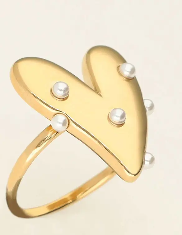 My Jewellery Ring big heart with pearls MJ09319
